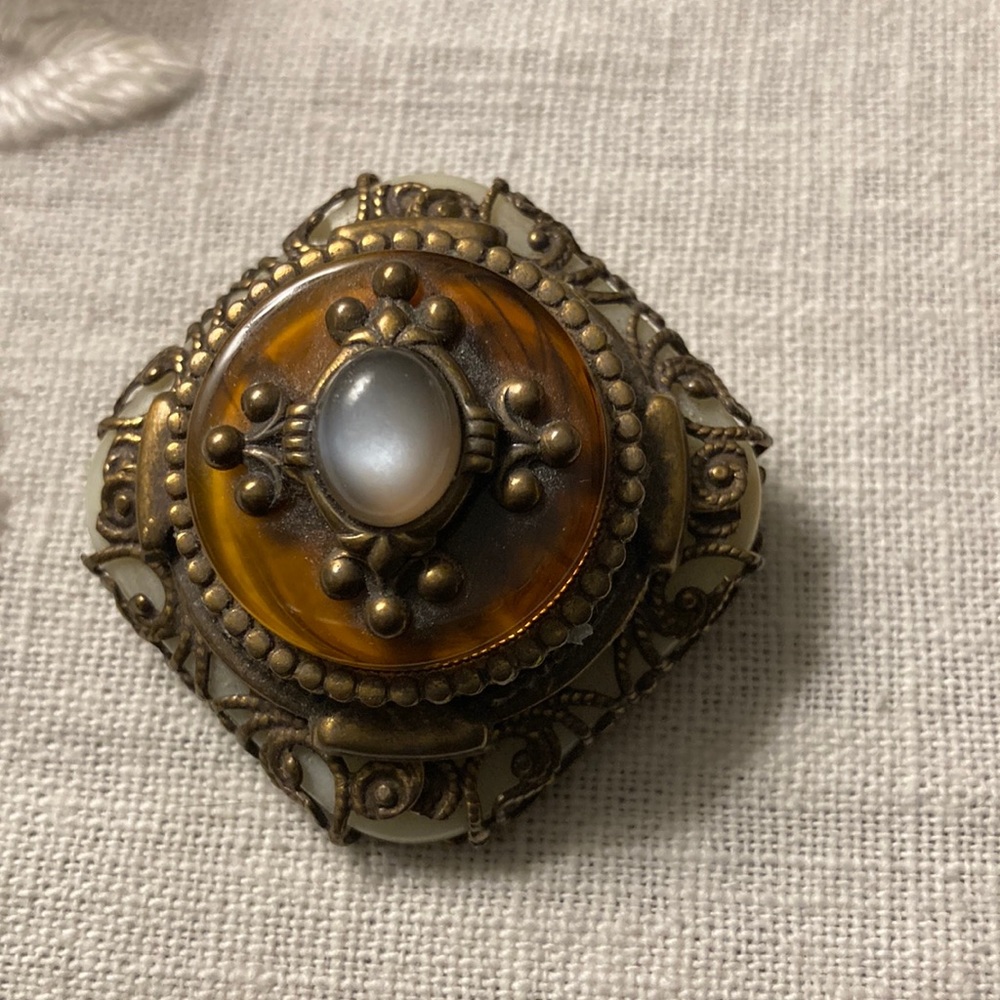 Beautiful square pin by designer Patrice